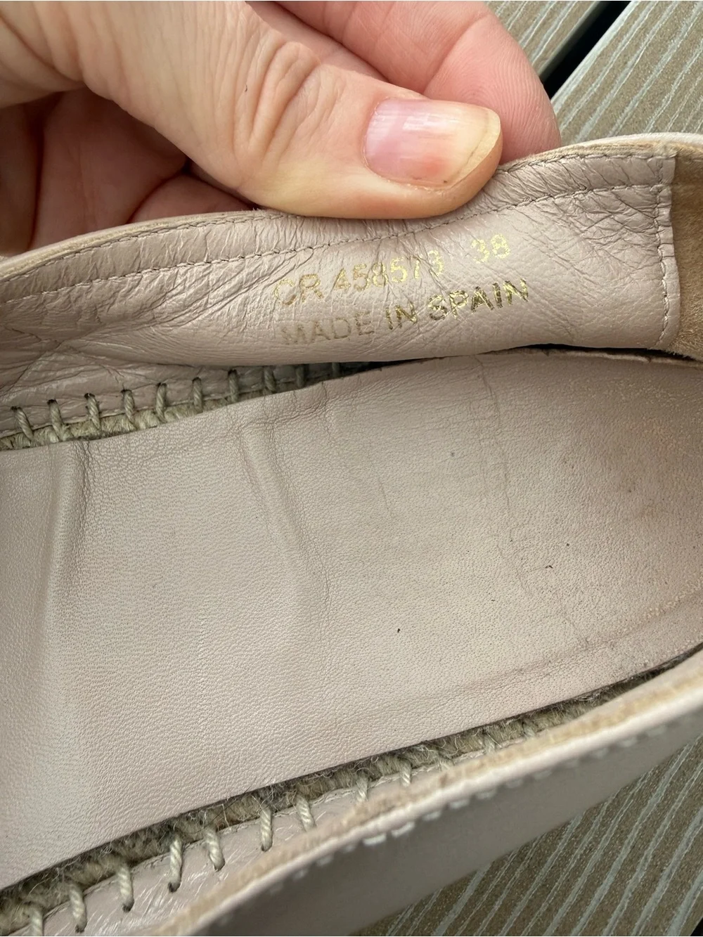 Yves Saint Laurent Pale Blush Leather Espadrille Flats